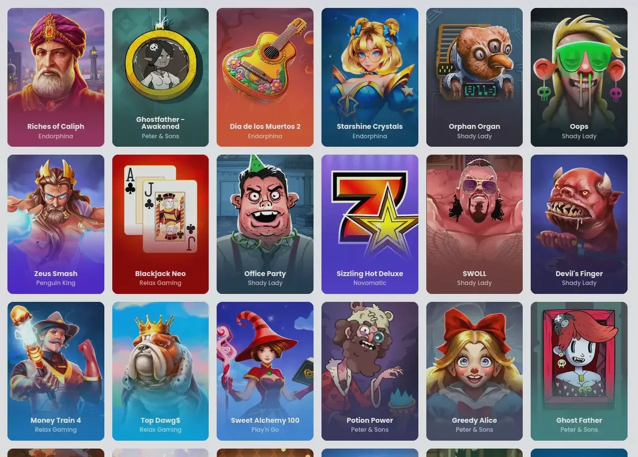 Игровой интерфейс казино Ирвин